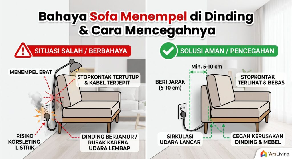 Bahaya Sofa Menempel Dinding
