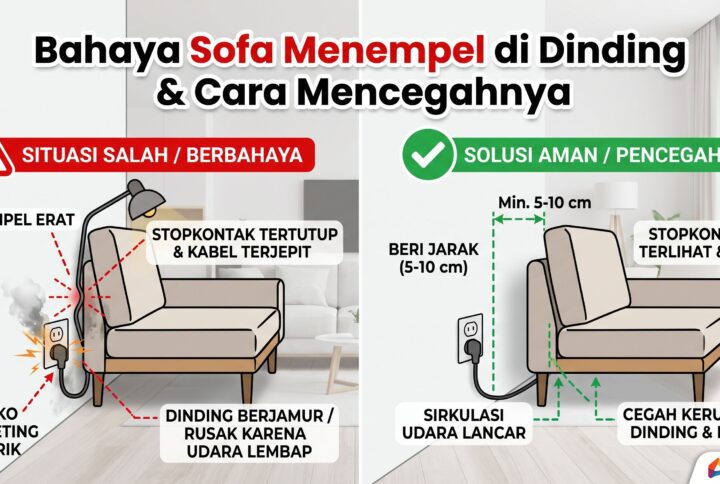 Bahaya Sofa Menempel Dinding