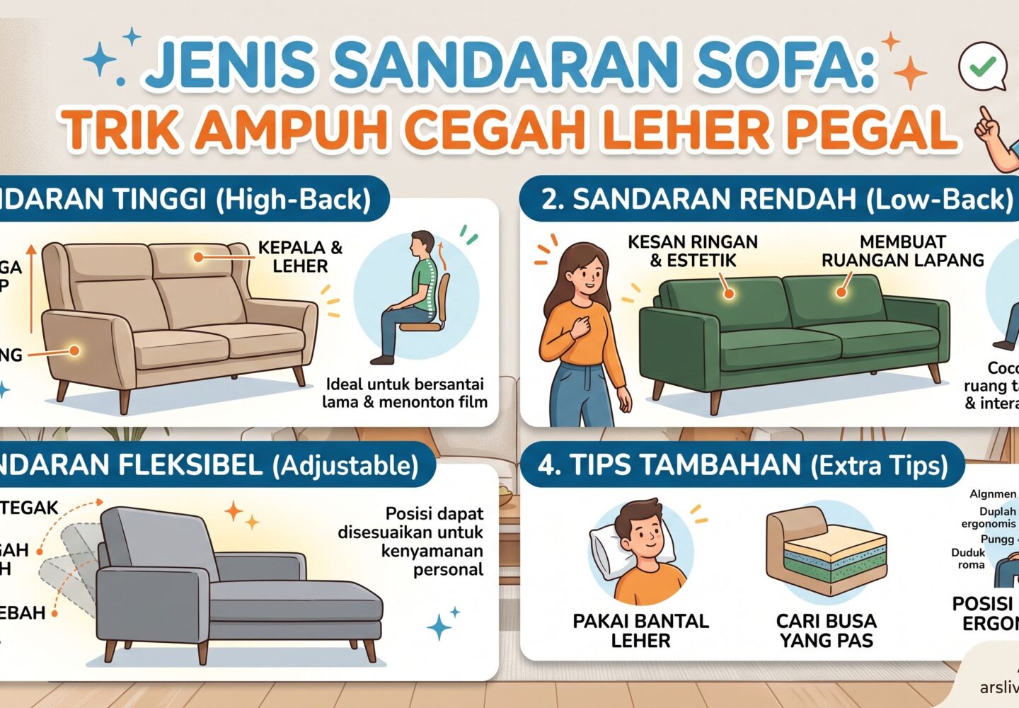 Jenis Sandaran Sofa