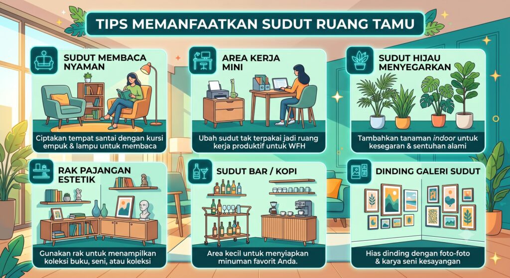Memanfaatkan Sudut Ruang Tamu