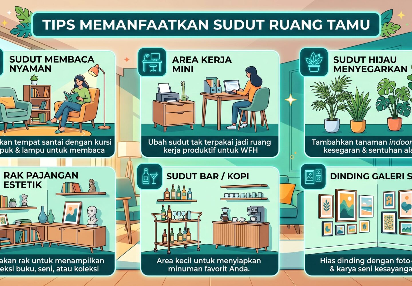 Memanfaatkan Sudut Ruang Tamu