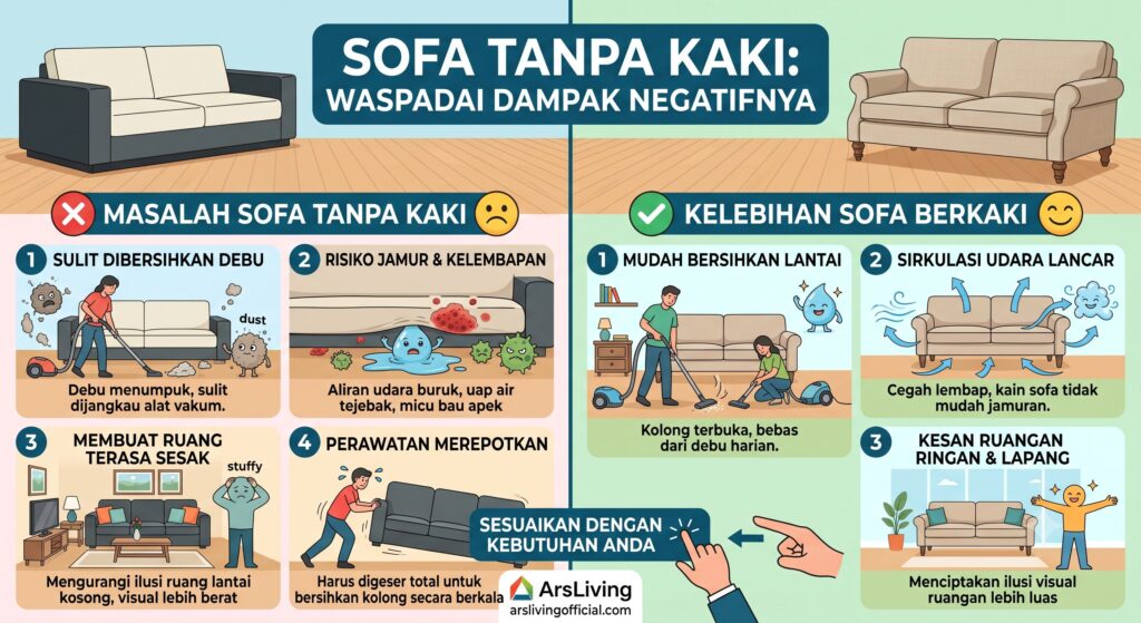 Sofa Tanpa Kaki
