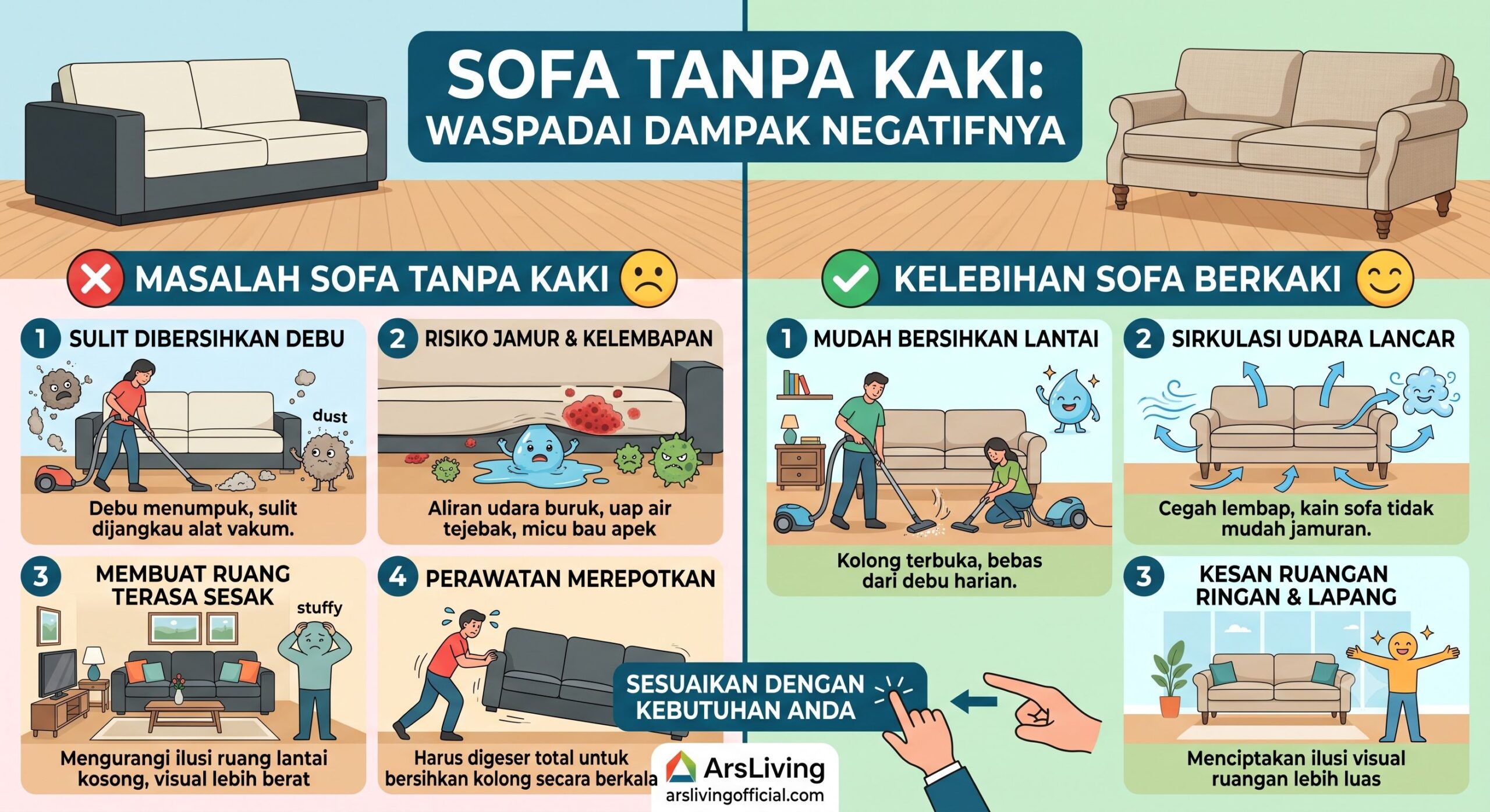 Sofa Tanpa Kaki