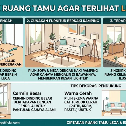 Tata Letak Ruang Tamu Agar Terlihat Luas & Lega