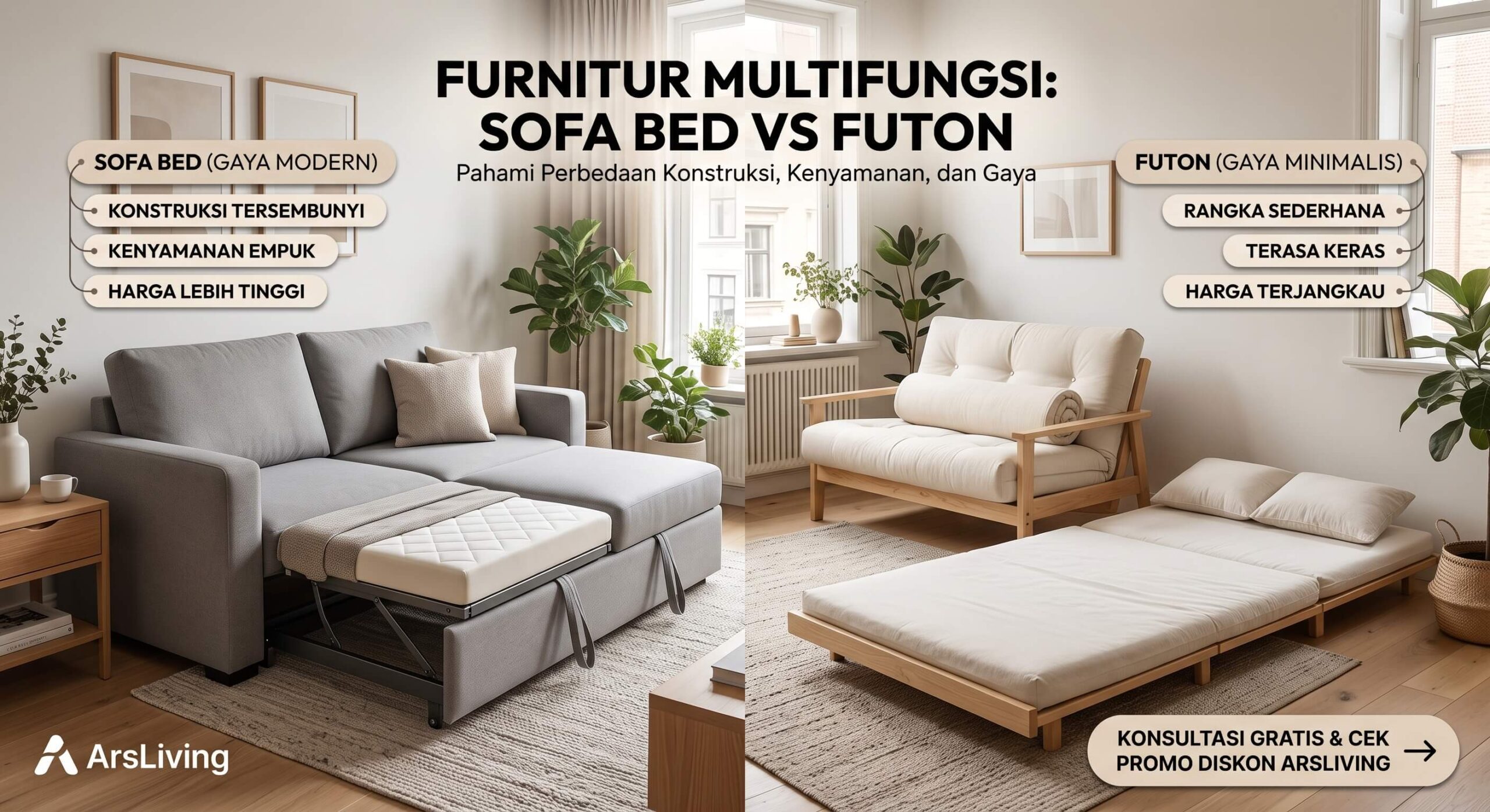 Perbedaan Sofa Bed dan Futon, Mana yang Cocok