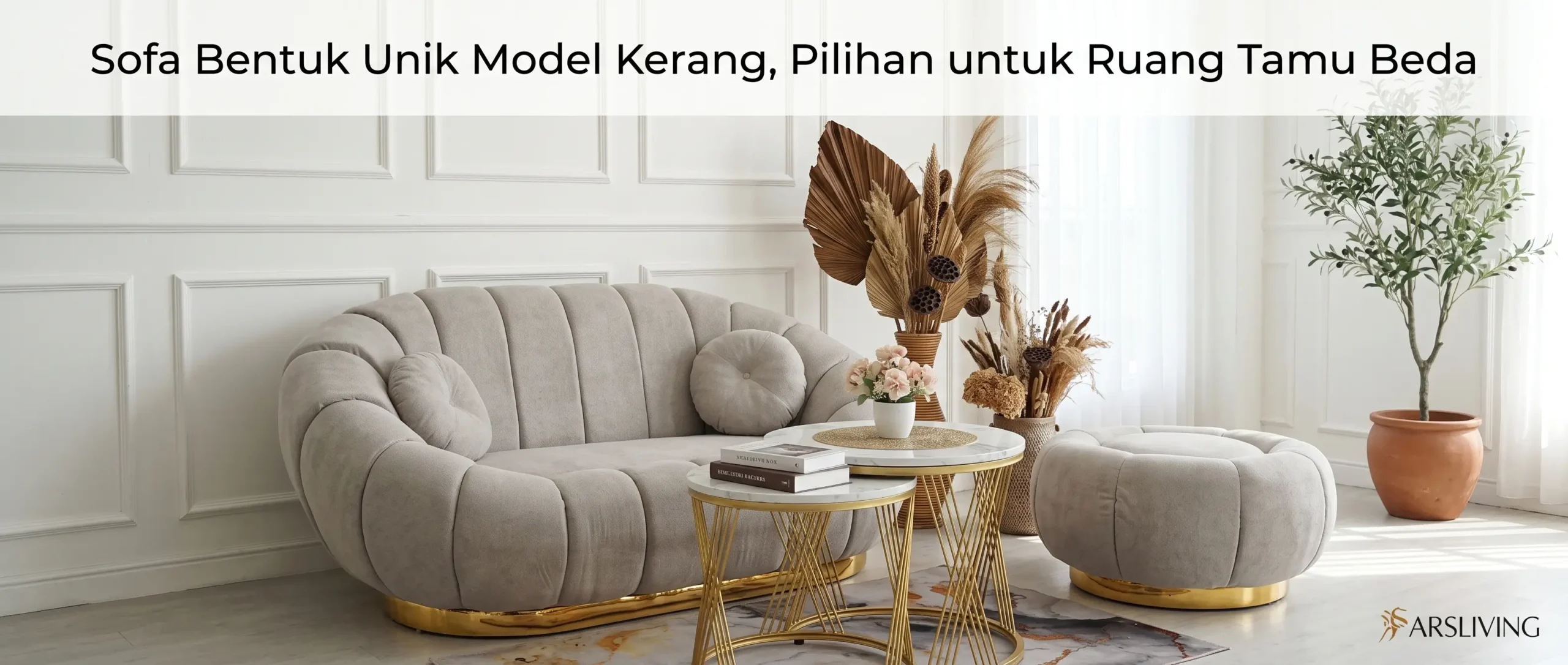 Sofa Bentuk Unik Model Kerang untuk Ruang Tamu Beda
