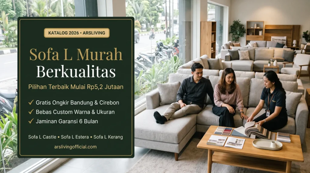 sofa L murah