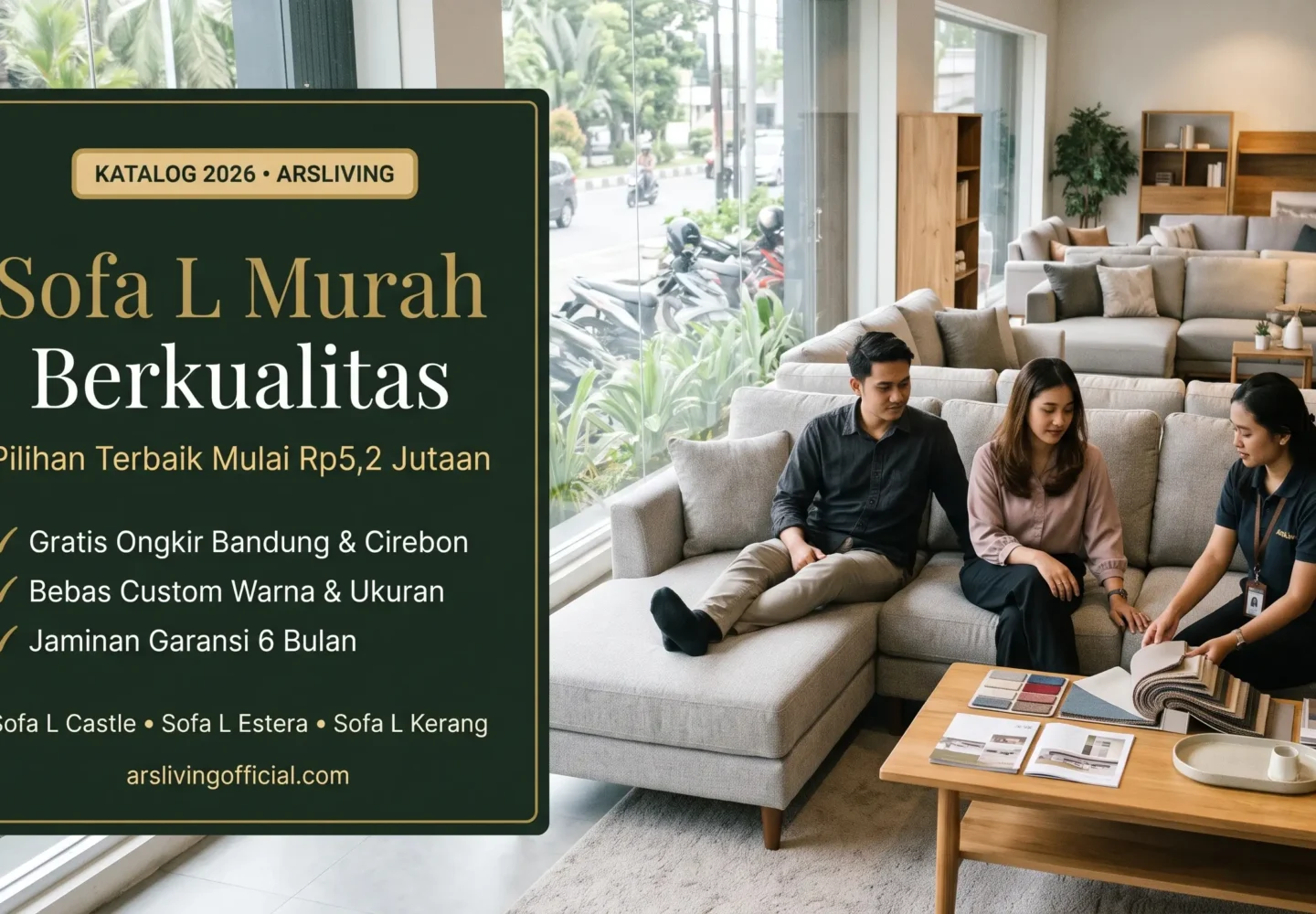 sofa L murah