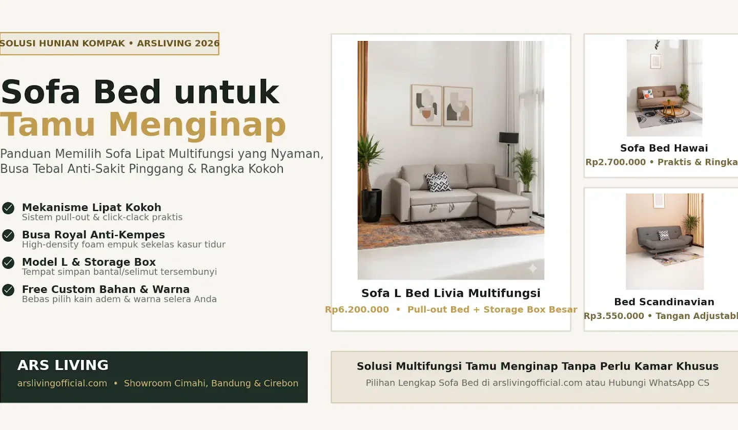 Panduan memilih sofa bed untuk tamu menginap yang nyaman dan awet arsliving